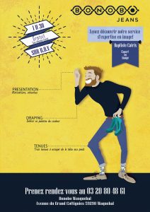 Affiche Relooking avec Baptiste à Bonobo. Anne Marchasson