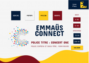 Recherche Charte Graphique sur Application Emmaüs Connect - Version Desktop