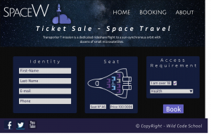 Application Tablette pour SpaceX - Achat Ticket
