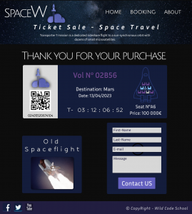 Application Tablette pour SpaceX - Bon Ticket et Contact