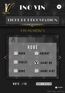 Maquette Site Web inovin - Dégustation