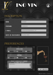 Maquette Site Web inovin - Inscription